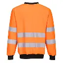 PORTPW277 - Sweat-shirt haute-visibilité à col rond PW2 - OrangeNoir(2).webp