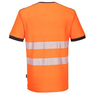 PORTPW310 - T-shirt col V PW3 Hi-Vis - OrangeNoir(2).webp