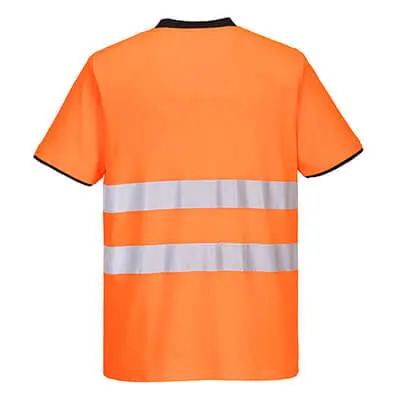PORTPW213 - T-shirt haute visibilité PW2 MC - OrangeNoir(2).webp