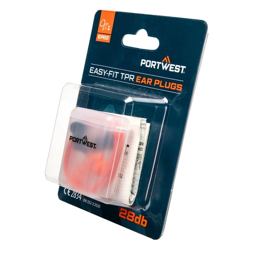 Bouchons d'oreille Easy Fit TPR avec cordon (1 paire) – Portwest EP22
