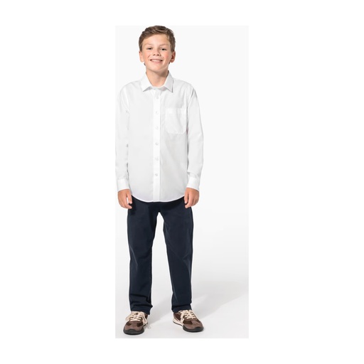 Chemise popeline manches longues enfant