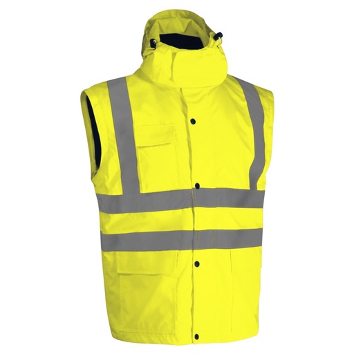 Blouson-gilet haute visibilité de pluie 2 en 1 jaune – Singer VIENA