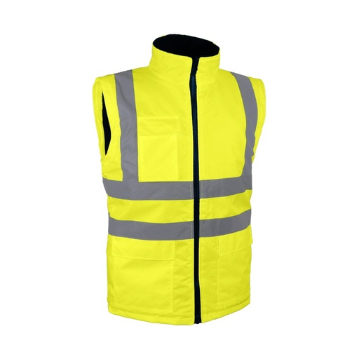 Blouson-gilet haute visibilité 2 en 1 doublé polaire jaune – Singer VEROME