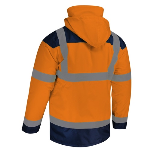 Parka haute visibilité matelassée orange/marine – Singer PALOMA