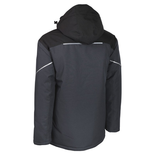 Parka stretch imperméable matelassée noir/gris – Singer PORGREY