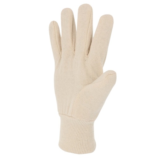 Gant coton Jersey écru, poignet tricot (lot de 10 paires) – Singer 400JEF