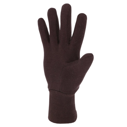 Gant coton jersey marron, poignet tricot (lot de 10 paires) – Singer 400JMF