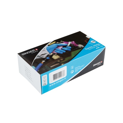 Gant nitrile, contact alimentaire (la boîte) – Singer AUU4010