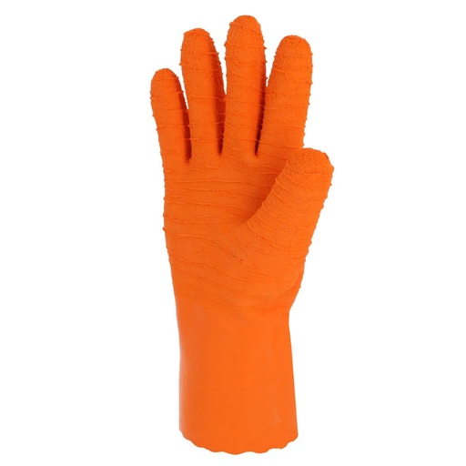 Gant chimique latex sur support coton 310 mm, type B orange (lot de 10 paires) – Singer LAT830