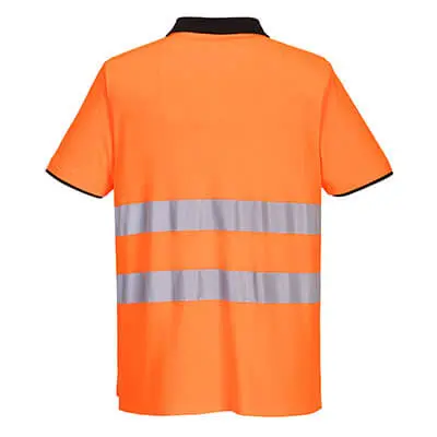 PORTPW212 - Polo haute visibilité PW2 MC - OrangeNoir(2).webp