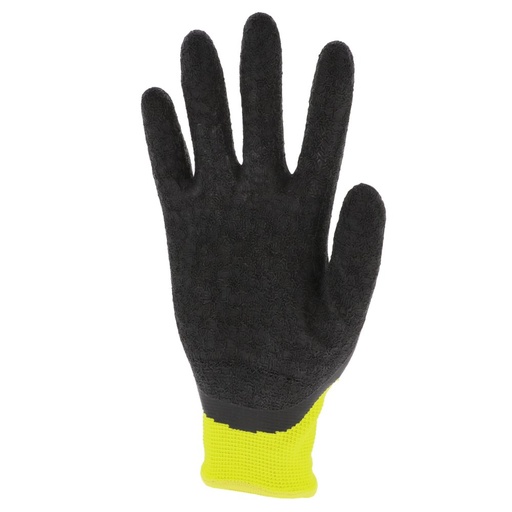 Gant latex, support polyester jaune vif / noir (lot de 10 paires) – Singer NYM73HVN