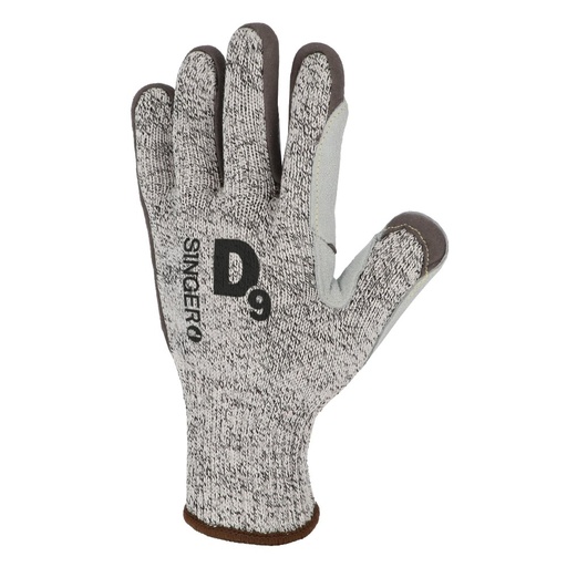Gant anti-coupure D avec empiècement croûte de cuir (lot de 10 paires) – Singer PHDCUT