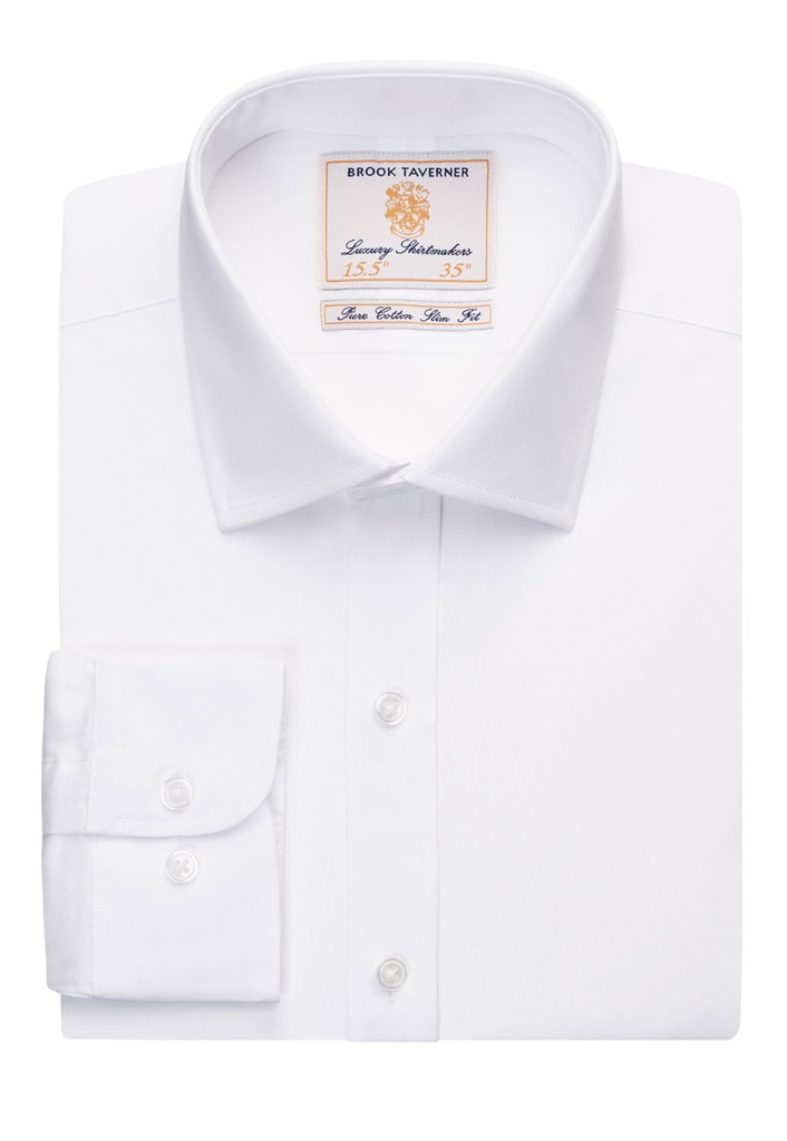 Chemise Chelsea popeline pur coton slim Brook Taverner 7762