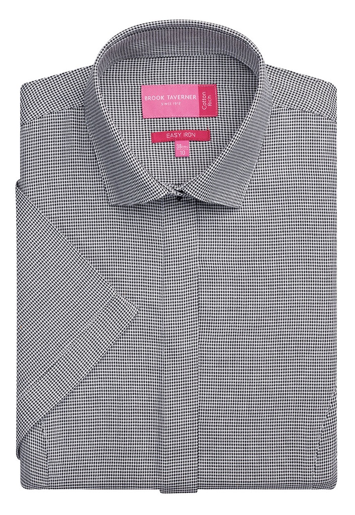 Chemisier Napoli pied-de-poule manches courtes Brook Taverner 2282