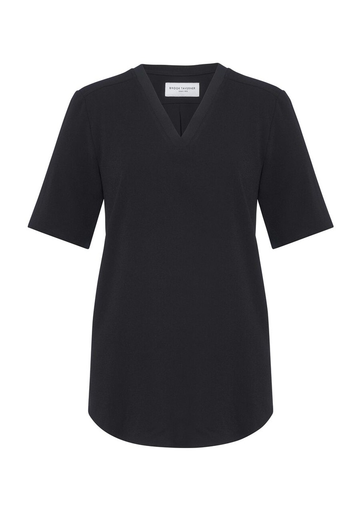 Blouse Varenna col V crêpe de Chine manches courtes Brook Taverner 2433