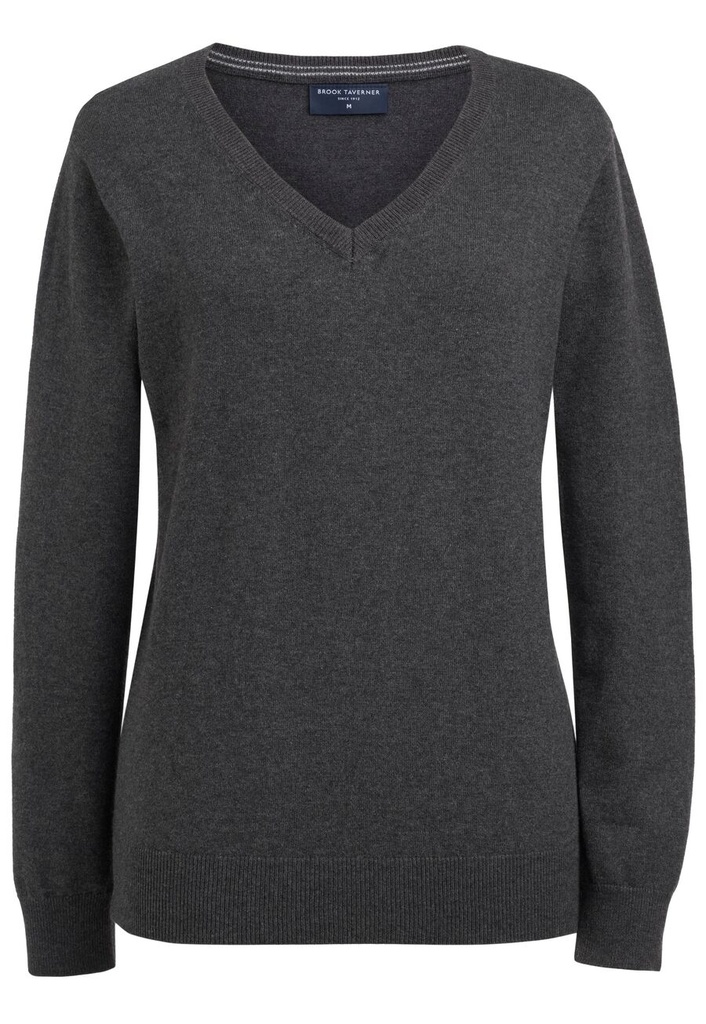 Pull col V femme Riga mérinos Brook Taverner 2396