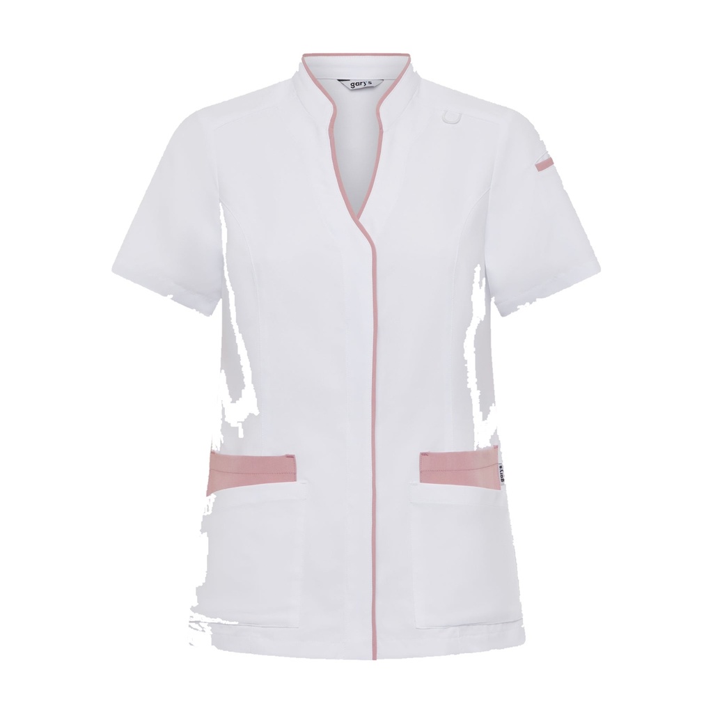 Tunique femme ouverte col mao manches courtes Ylena – Gary's 600094
