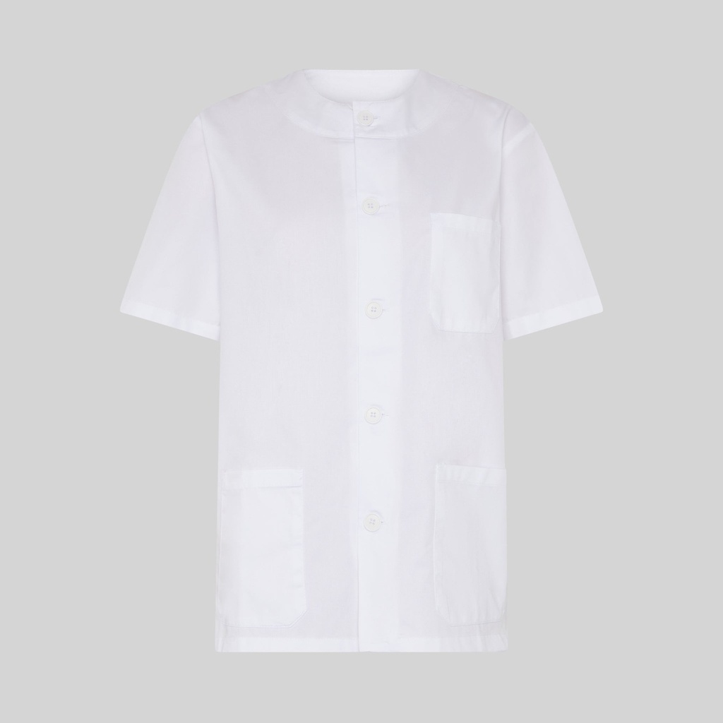 Tunique médicale unisexe boutonnée sergé blanc – Gary's 602000
