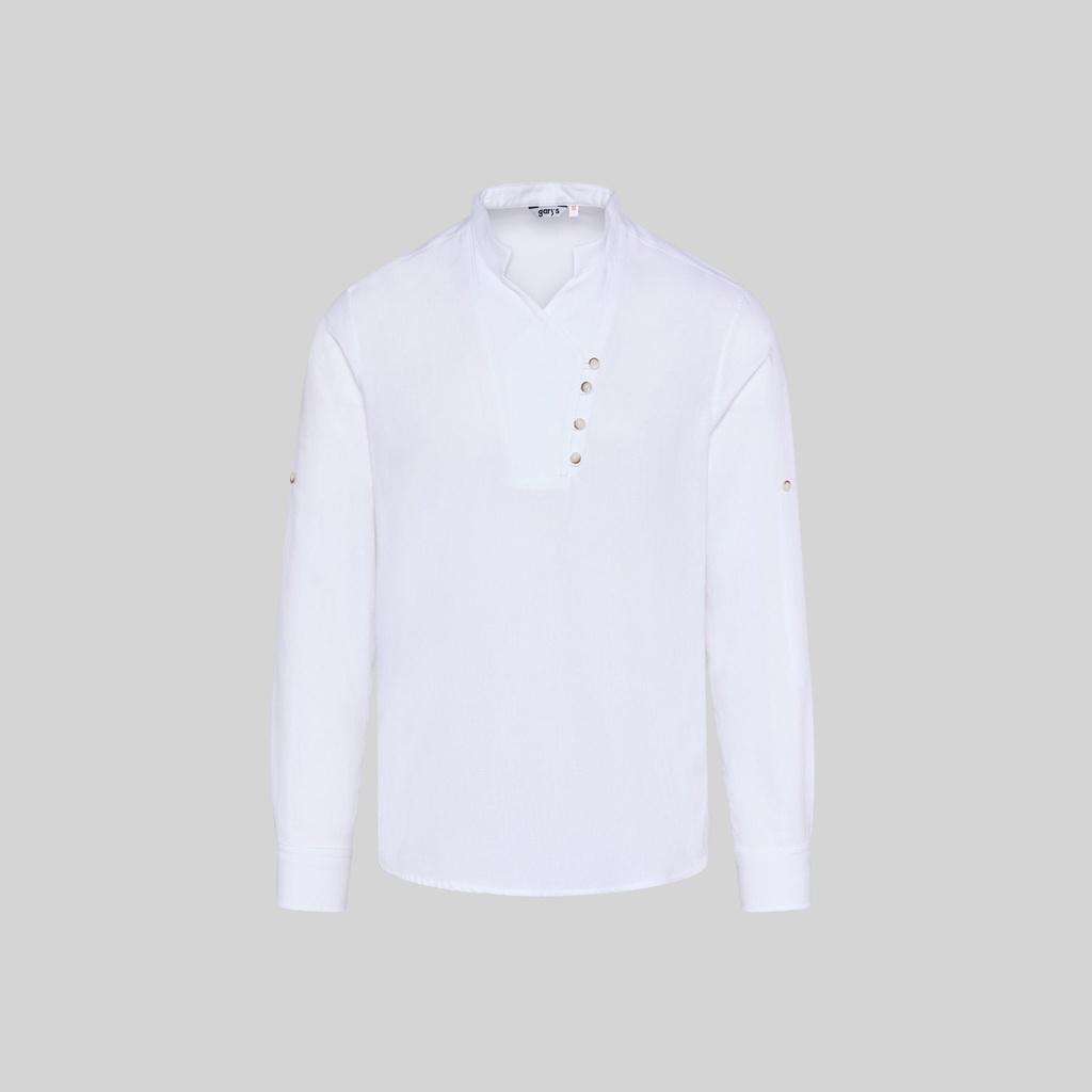 Chemise homme Chambray col mao Nias – Gary's 210009