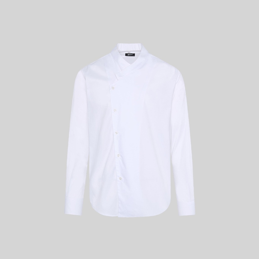 Chemise homme slim fit fil à fil col cuisinier Marcello – Gary's 260015