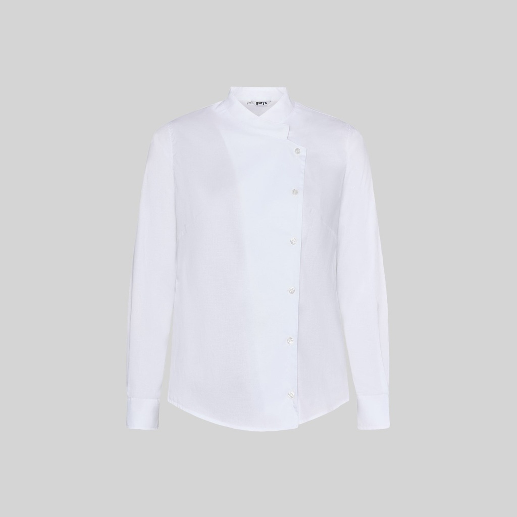 Chemise femme fil à fil col cuisinier Angelica – Gary's 240022