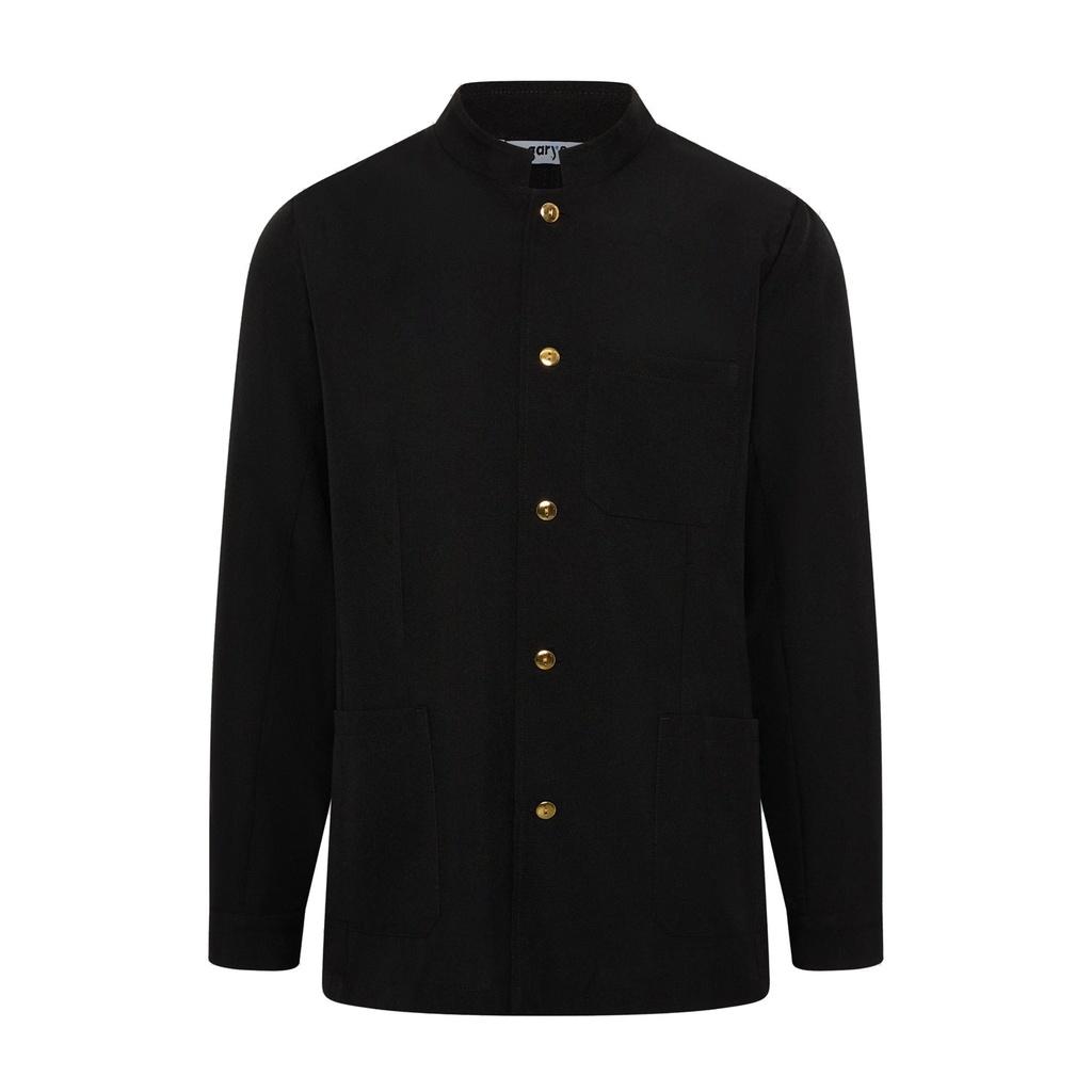Veste homme mao noir bouton Doré – Gary's 963300