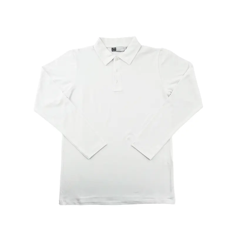 Polo Theo manches longues blanc