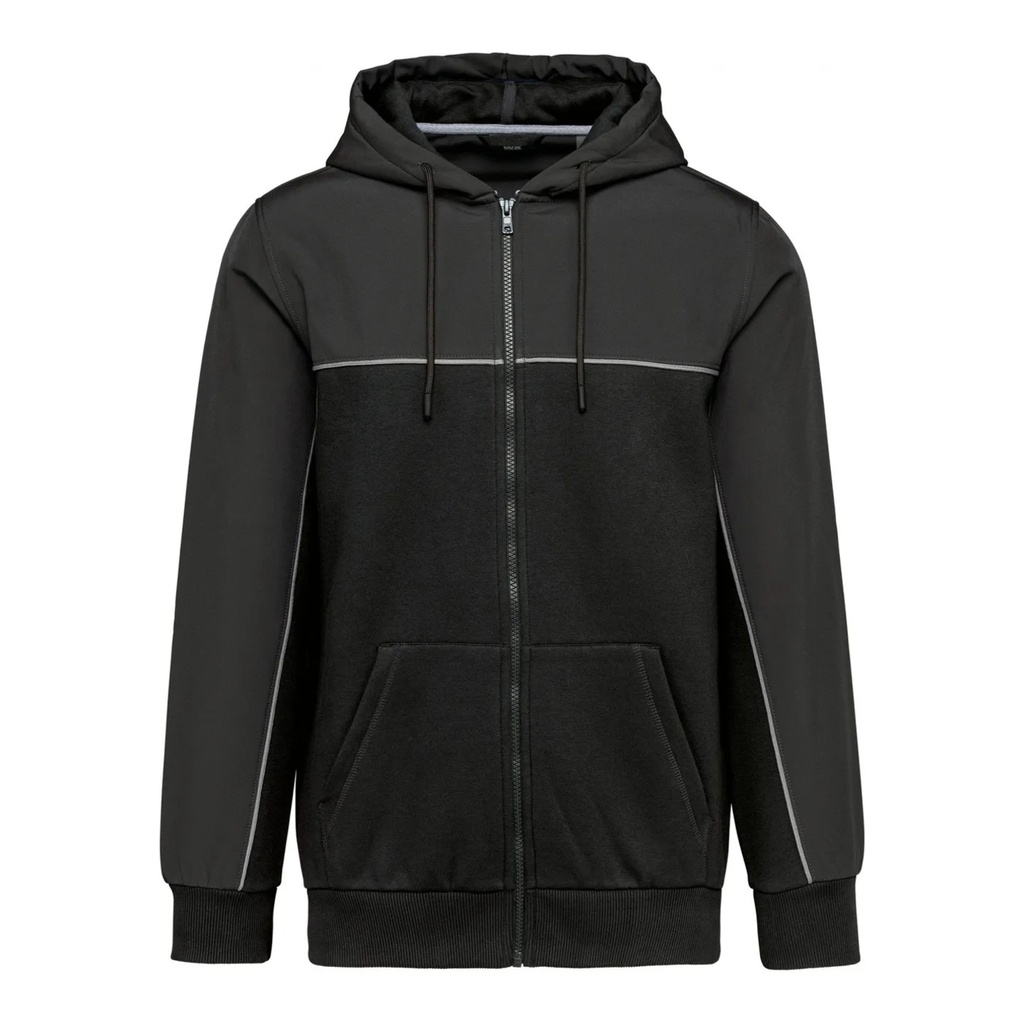 Veste molleton bicolore zippée à capuche écoresponsable unisexe – WK WK410