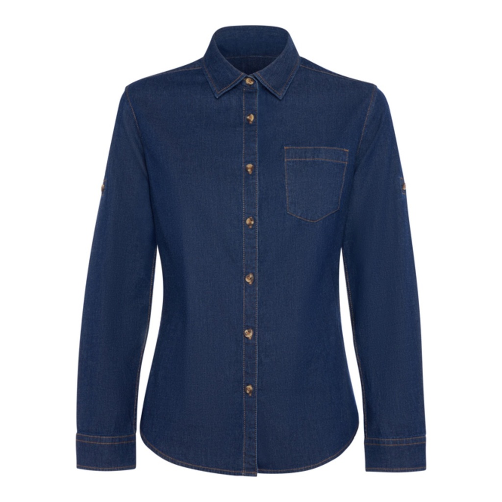 Chemise en jean à manches longues avec boucle de ceinture réglable Lujan femme – Roly CM6707