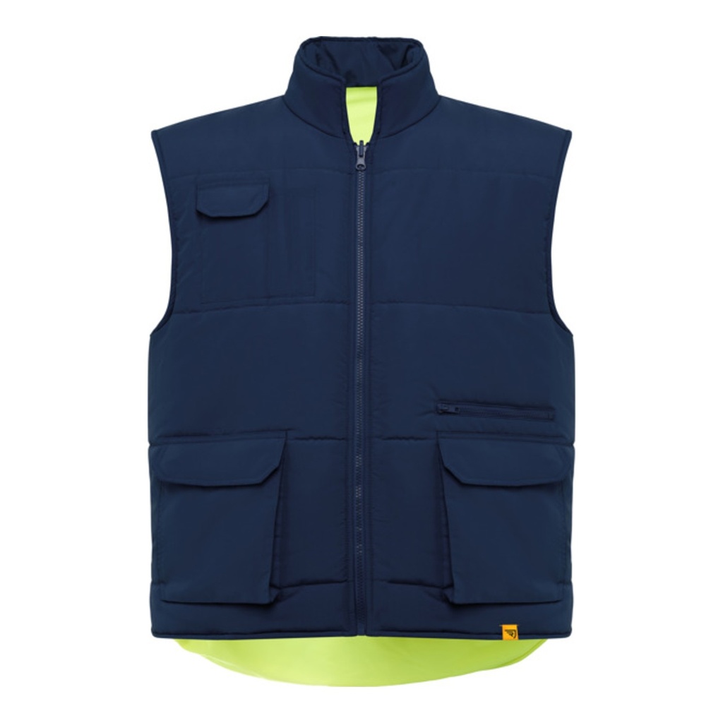 Veste multi-poches réversible rembourrée haute visibilité avec dos long Persei – Roly HV9313
