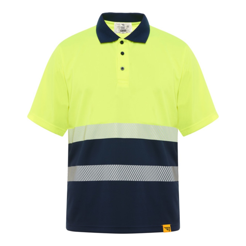 Polo à manches courtes bicolore haute visibilité Vega – Roly HV9315