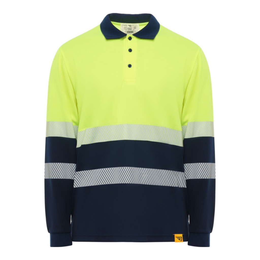 Polo à manches longues bicolore haute visibilité Vega LS – Roly HV9316