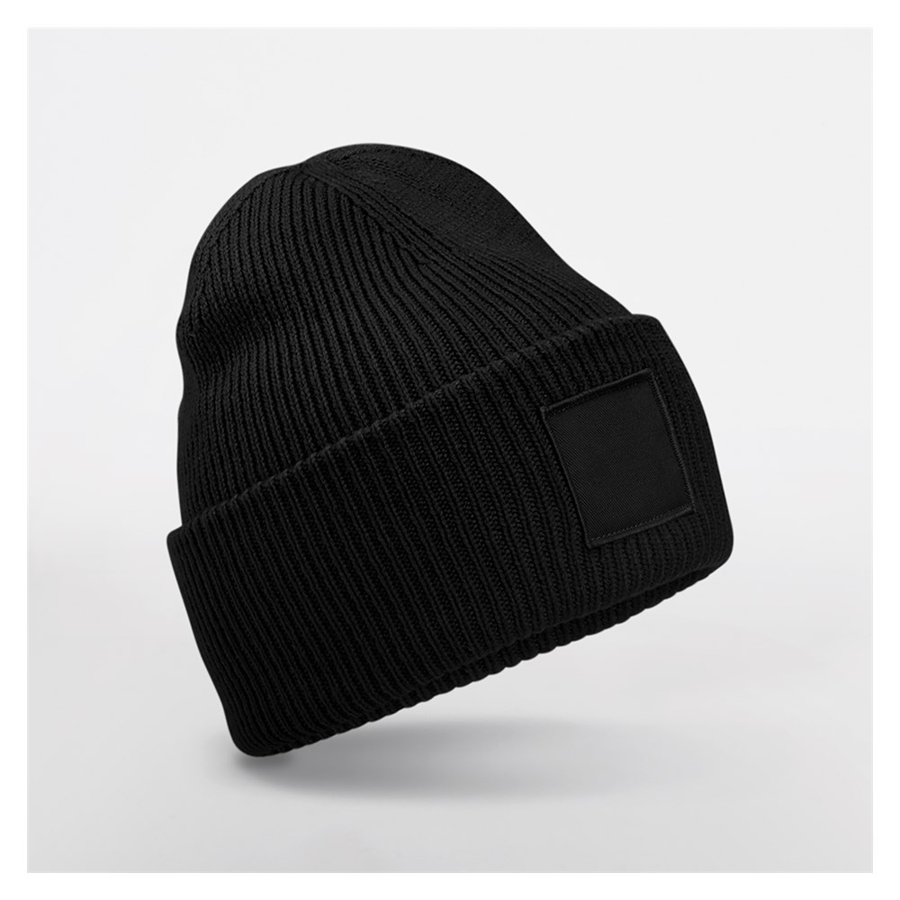 Bonnet à large revers avec patch ton sur ton – Beechfield B336R