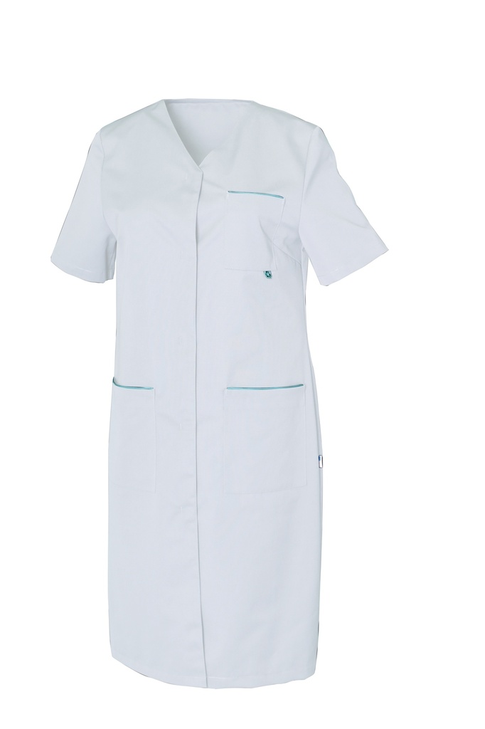 Blouse femme manches courtes à pressions Iris polycoton recyclé – SNV IRISMC000