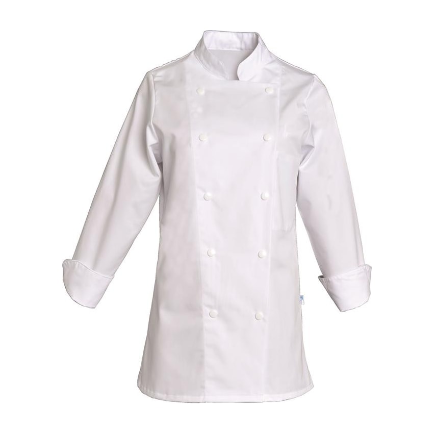 Veste de cuisine femme manches longues à pressions Sabine coton/polyester – SNV SABLP010