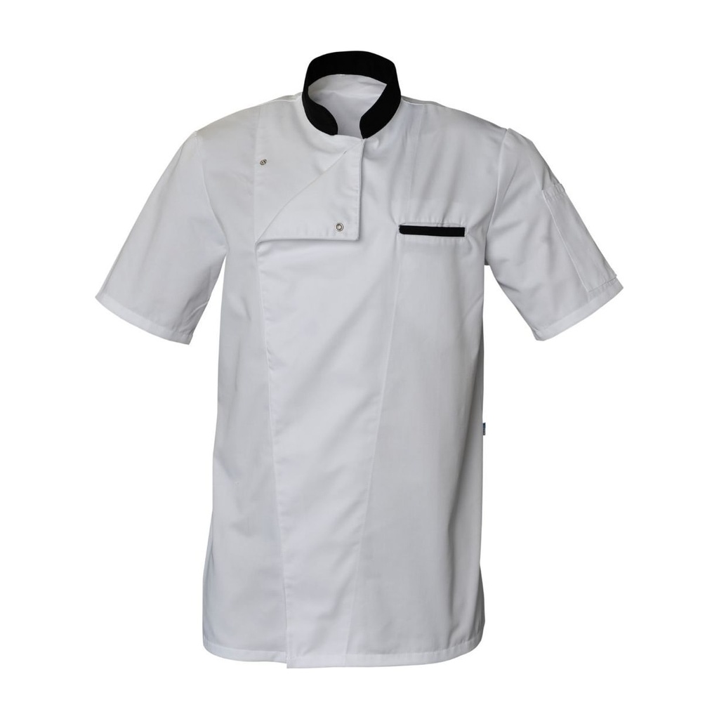 Veste de cuisine mixte manches courtes à pressions Alex coton/polyester – SNV ALEXMCP0