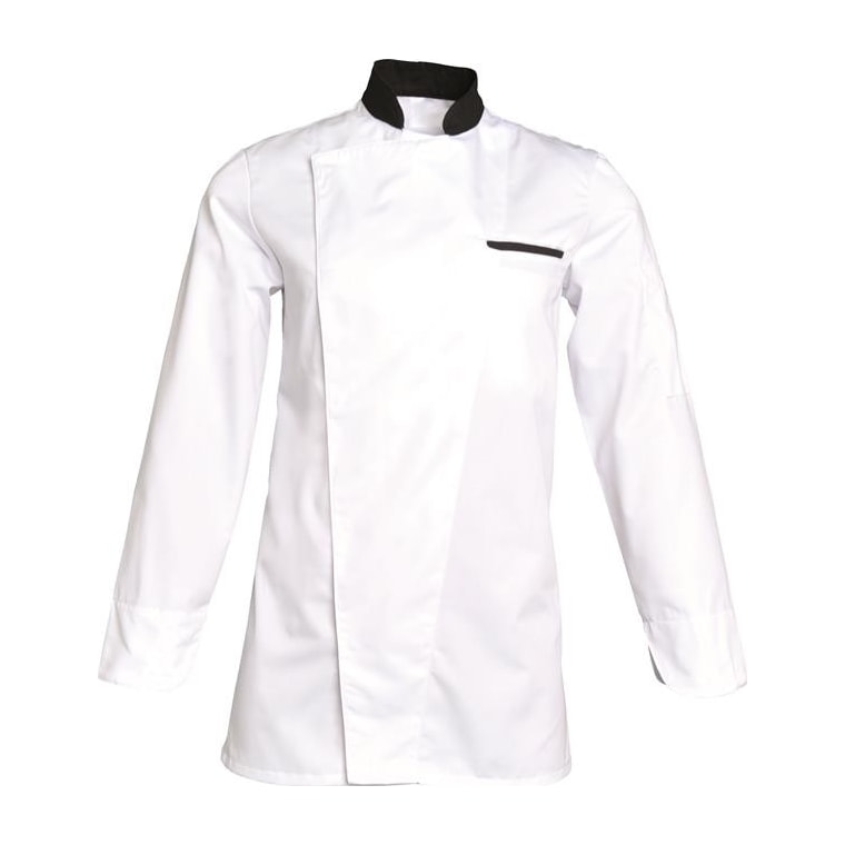 Veste de cuisine mixte manches longues à pressions Alex coton/polyester – SNV ALEXMLP0