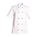 Veste de cuisine mixte manches courtes à pressions Fabrice polycoton – SNV FABCC006
