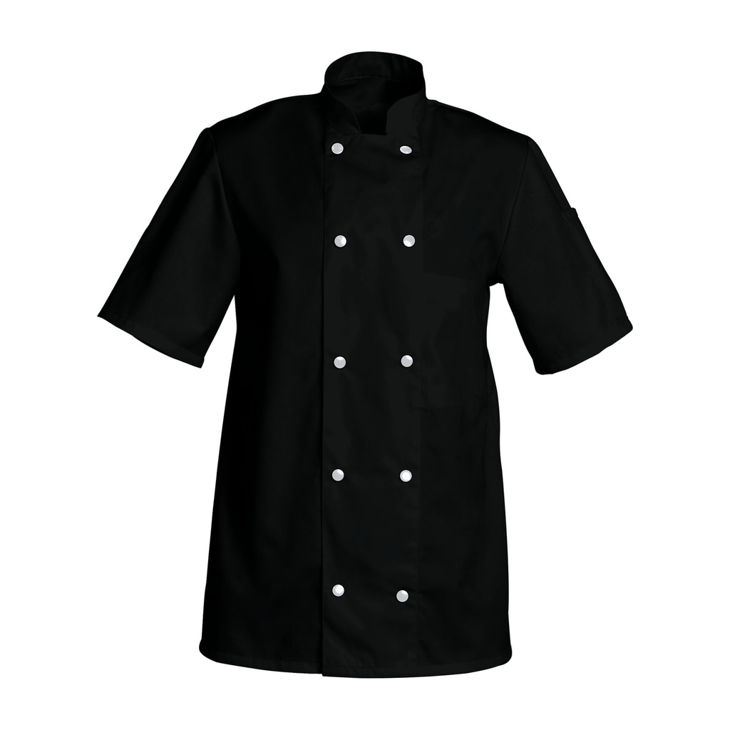 Veste de cuisine mixte manches courtes à pressions Fabrice polycoton – SNV FABCC00R