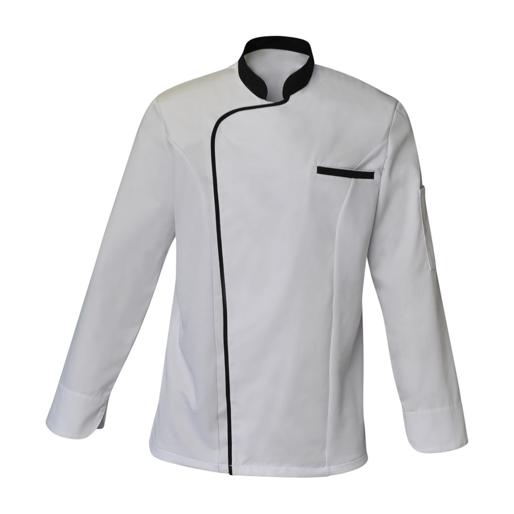 Veste de cuisine homme manches longues à pressions Zack polycoton – SNV ZACKML010