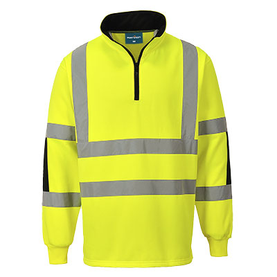 Sweat-shirt haute visibilité col zippé Rugby – Portwest B308