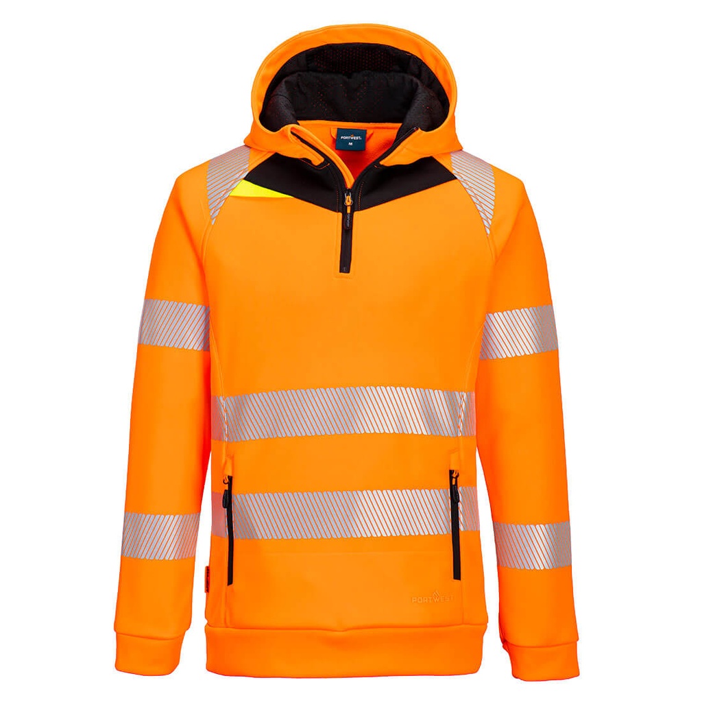 Sweat à capuche haute visibilité col zippé DX4 – Portwest DX482