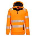 Sweat à capuche haute visibilité col zippé DX4 – Portwest DX482
