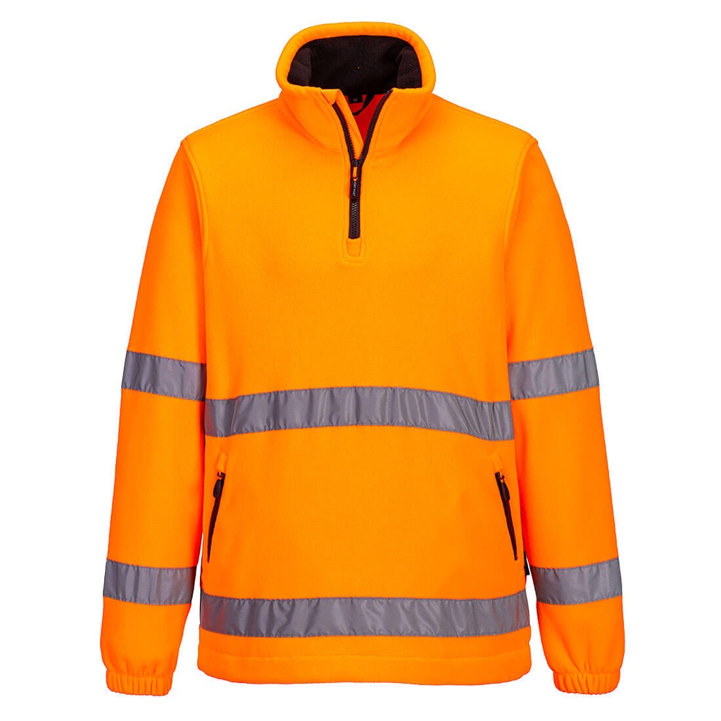 Polaire haute visibilité col zippé orange – Portwest F302