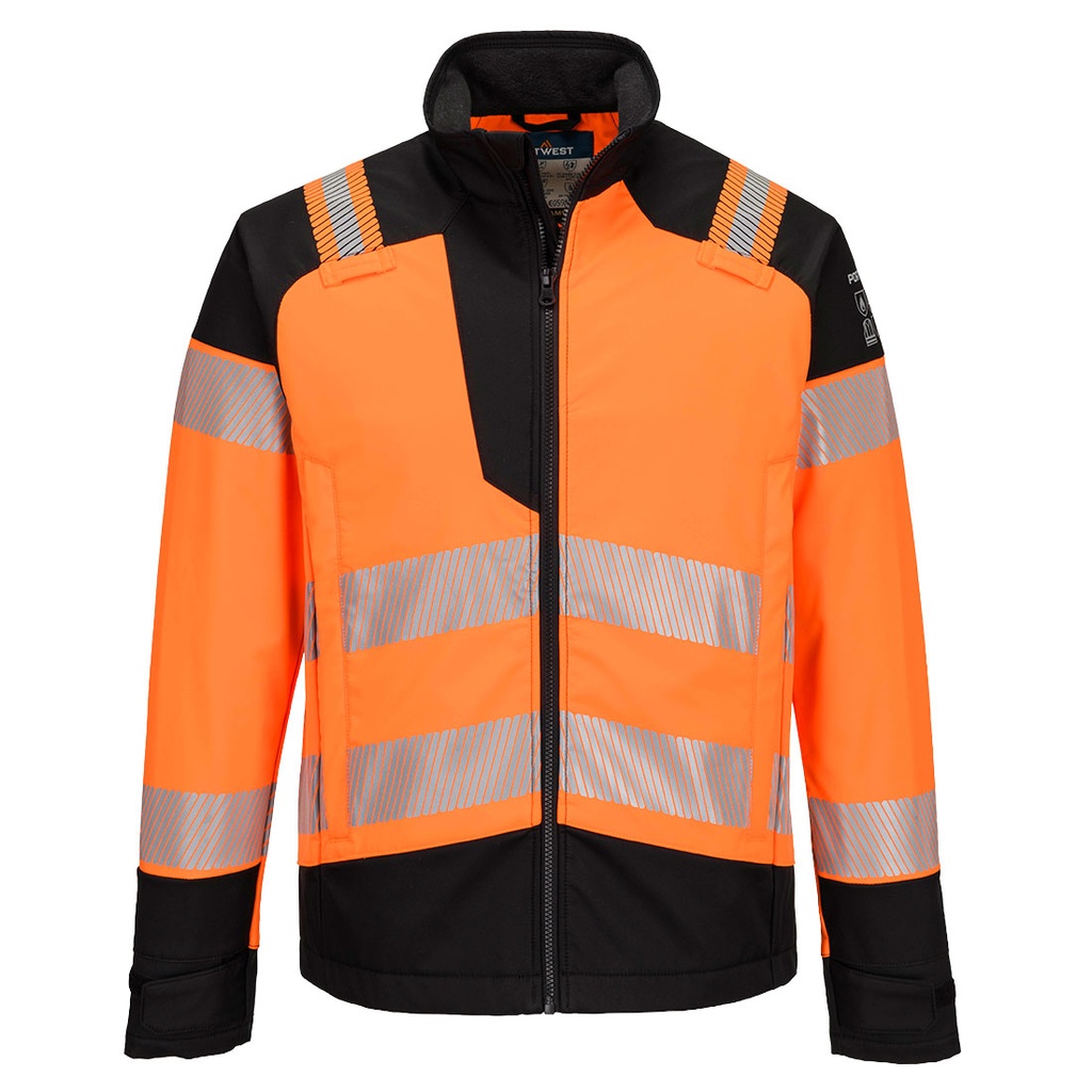 Veste softshell ignifugée haute visibilité multirisques PW3 – Portwest FR718