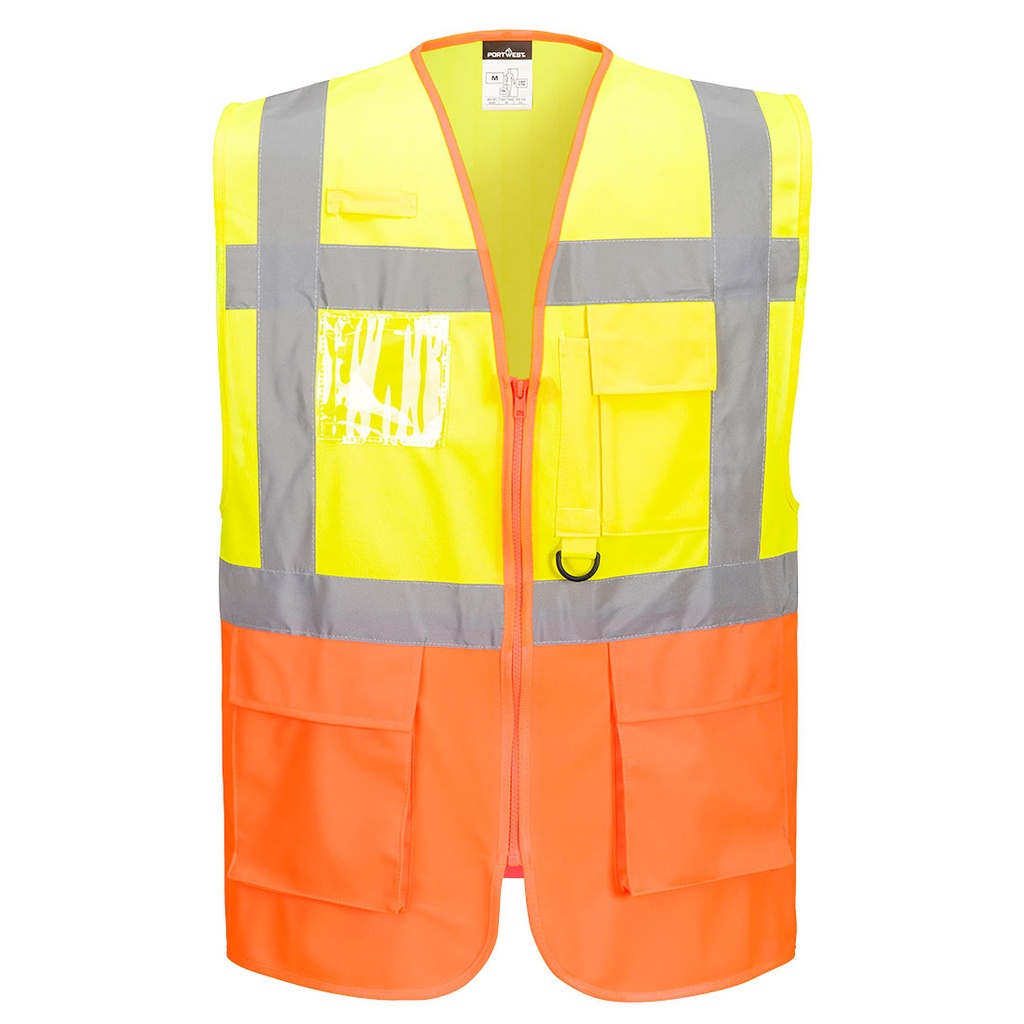 Gilet haute visibilité Executive jaune et orange Prague – Portwest S376