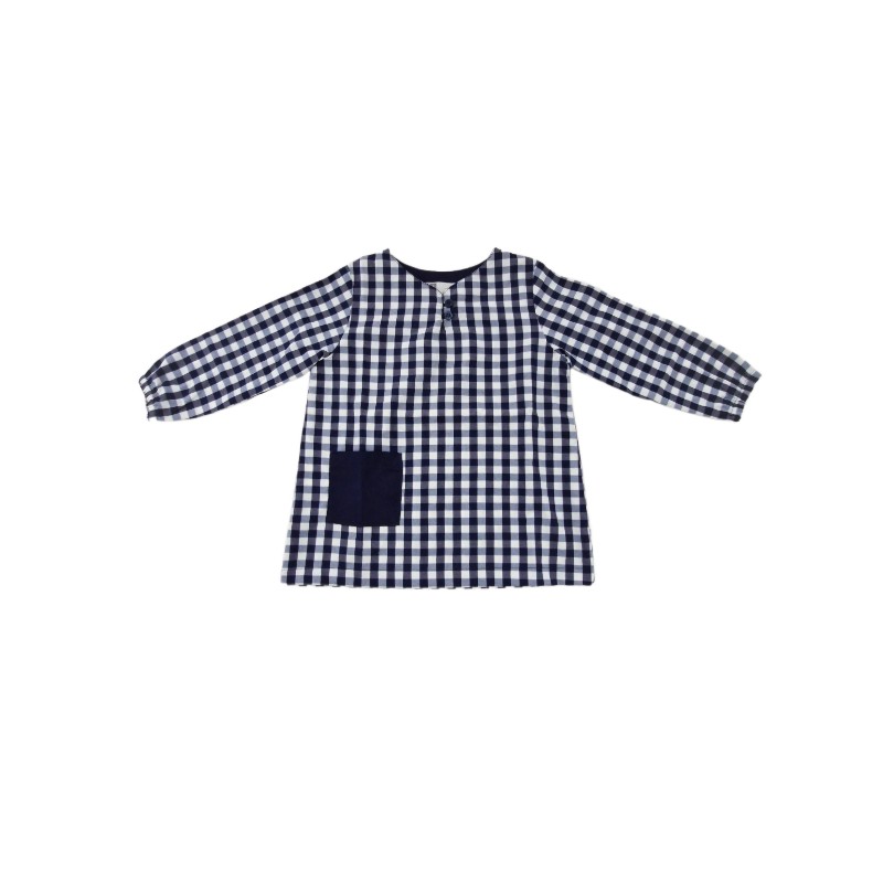 Tablier Vichy bleu marine