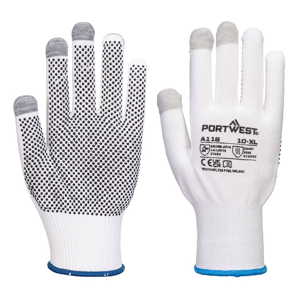 Gant Grip 13 PVC picots écran tactile – lot de 12 paires – Portwest A118