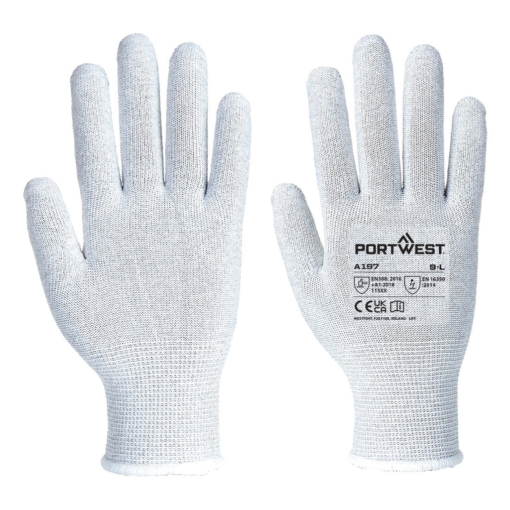 Gant ESD jauge 13 fibre de carbone – lot de 12 paires – Portwest A197