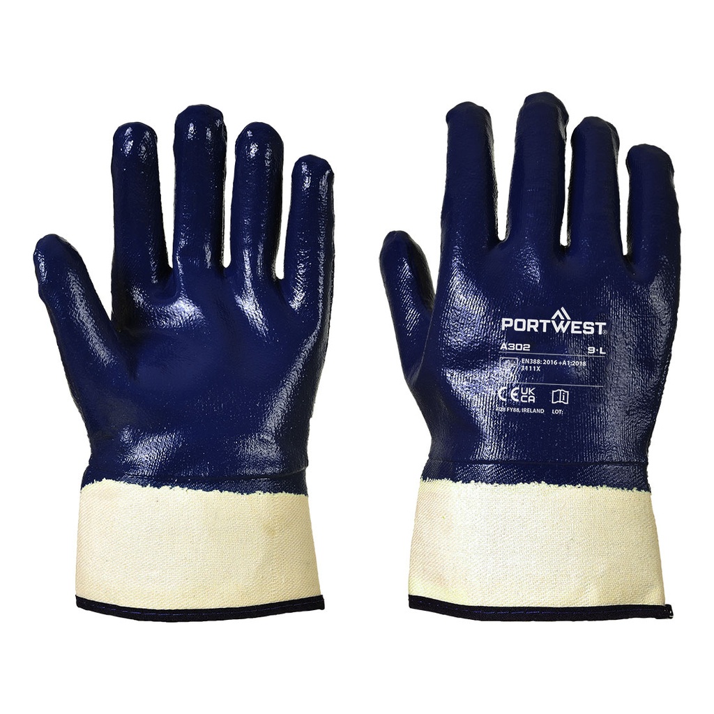 Gant nitrile tout enduit manchette – lot de 12 paires – Portwest A302